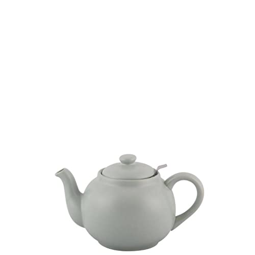 PLINT Simple & Stylish Ceramic Teapot, Globe Teapot with Stainless Steel Strainer, Ceramic Teapot for 3-5 Cups, 900ml Ceramic Teapot, Flowering Tea Pot, TeaPot for Blooming Tea, Leaf Color
