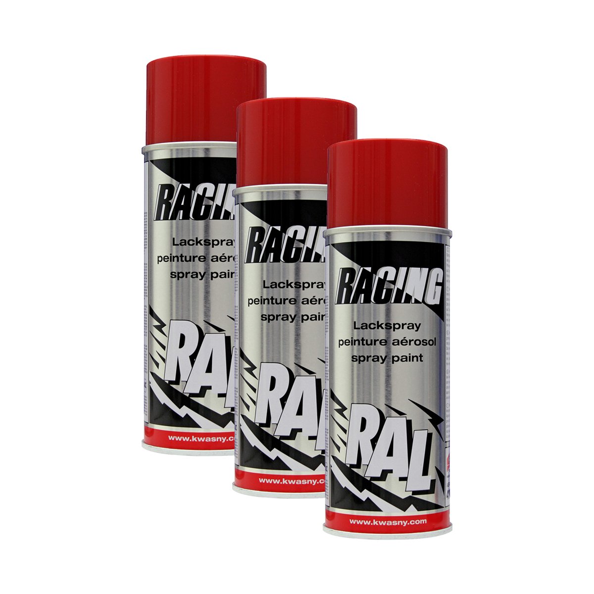 3X KWASNY 288 128 Auto-K Racing Lackspray RAL 3002 Karminrot 400ml