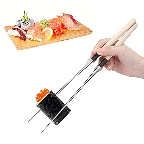 1 Paar wiederverwendbare Essstäbchen, Japanische Stäbchen Chinese Chopsticks Sushi Essstäbchen-Essstäbchen mit Holzgriff(L)