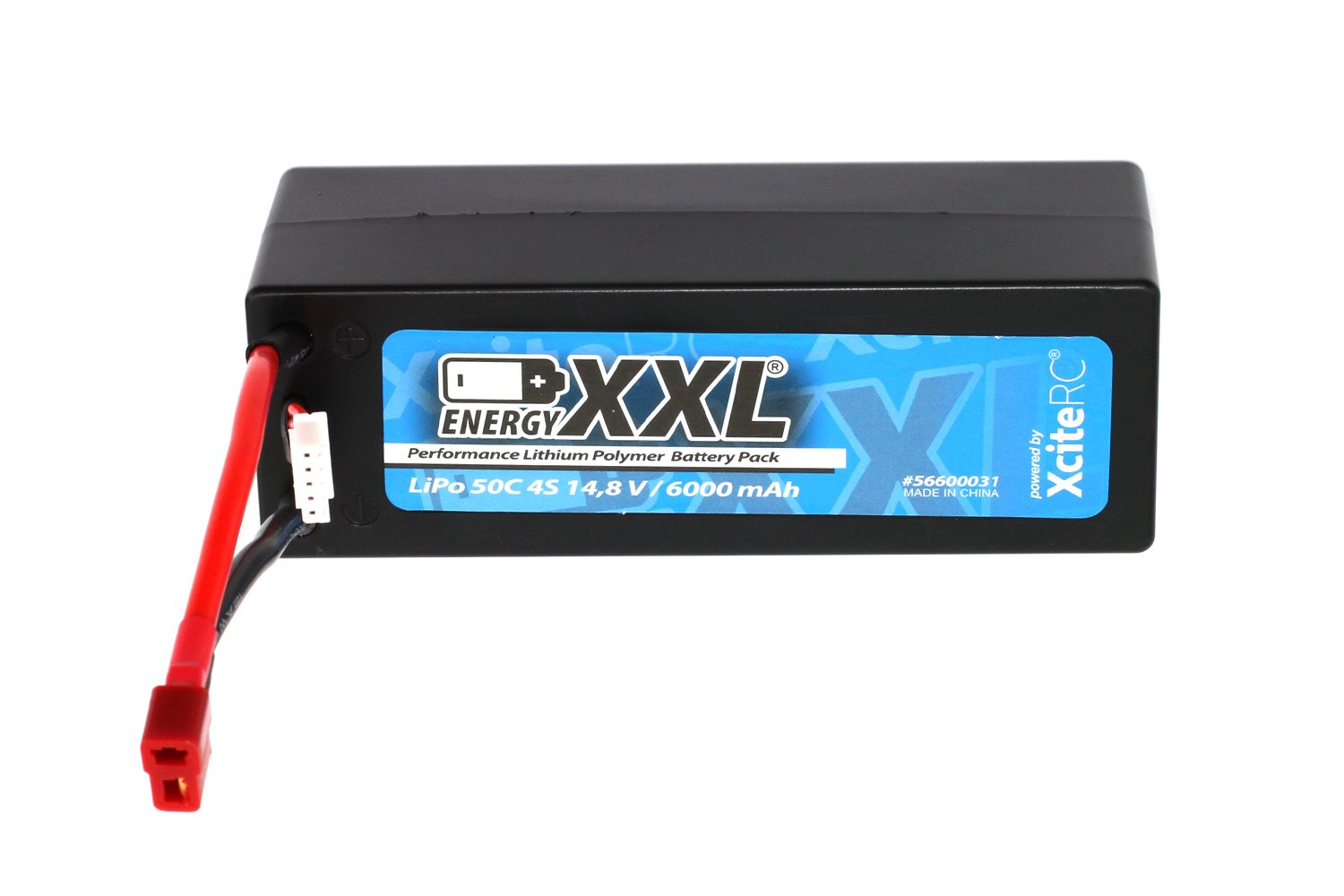 XciteRC 56600031 - Energy XXL Performance Lipo Batterie Pack 50C 4S - Hardcase und T-Anschlußstecker, 14.8 V, 6000 mAh