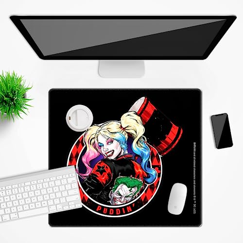 Ert Group Offiziell lizenzierte DC Schreibtischunterlage Harley Quinn 002 Multicoloured, rutschfest, 50 x 45 cm