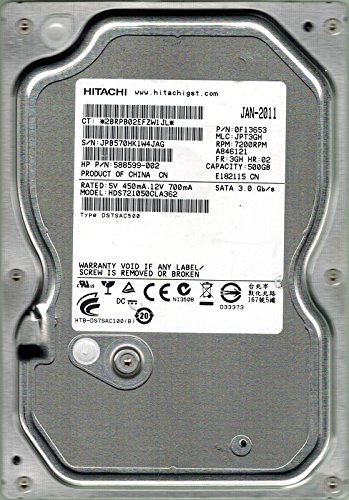 Hitachi HDS721050CLA662 500GB P/N: 0F13653 MLC: JPT3GH
