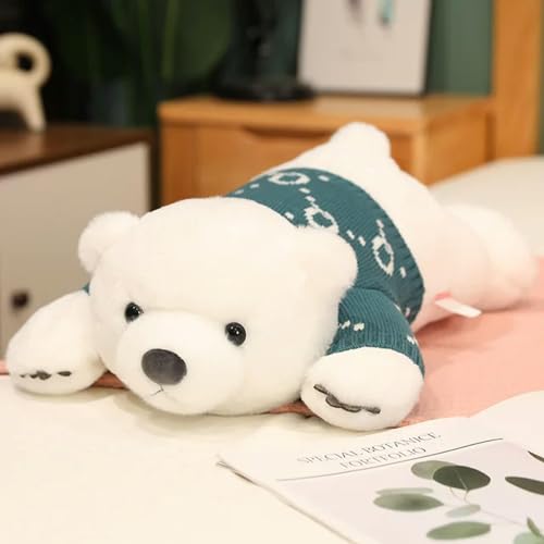 Neu Eisbär Plüschtier Niedlicher Bär mit Kleidung Plüsch Tier Kissen Schlafmatte Puppe Kinder Geburtstag 110cm 1