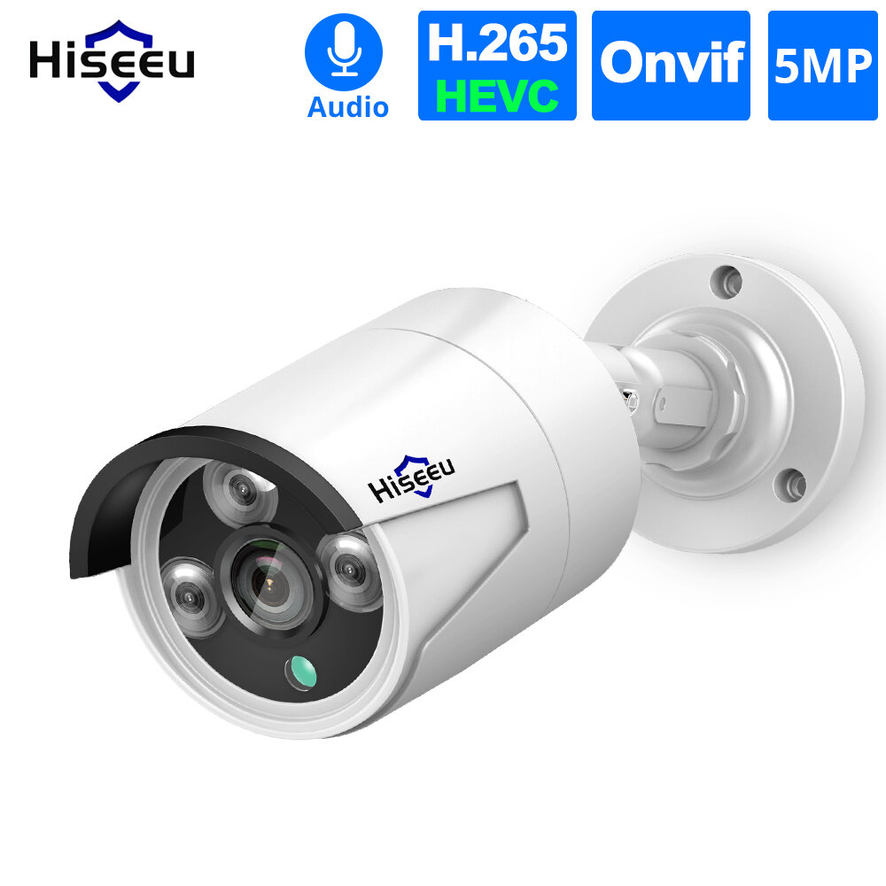 Hiseeu HB615 H.265 5MP Sicherheit IP-Kamera POE ONVIF Außen wasserdicht IP66 CCTV P2P Videokamera