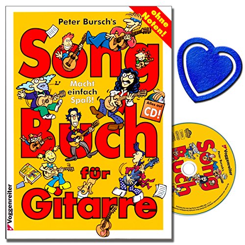 Peter Bursch's Songbuch für Gitarre Band 1 - Eine tolle Sammlung von Rock- und Popsongs, die leicht zu spielen und zu singen sind - mit CD und bunter herzförmiger Notenklammer