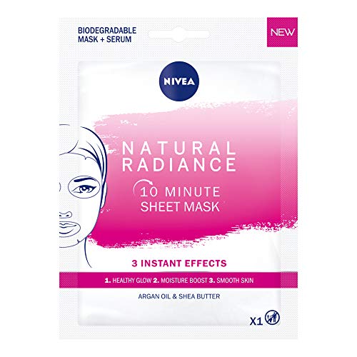 NIVEA 10 Minuten Natural Radiance Blattmaske, 15 Stück