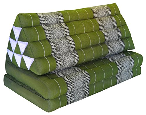 Wilai Kapok Thaikissen Kissen mit Zwei Auflagen XXL, grün