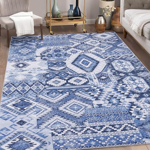 FairOnly Waschbarer Boho-Teppich, 20,3 x 25,4 cm, marokkanischer Stammes-Teppich, Used-Teppich, Schlafzimmer, großer Teppich, Wohnzimmer, Esszimmer, orientalischer Teppich, Tribal-Teppich, Vintage,