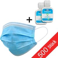 Atemschutzmaske - 500 Stück Mundmaske mit 3 Schichten