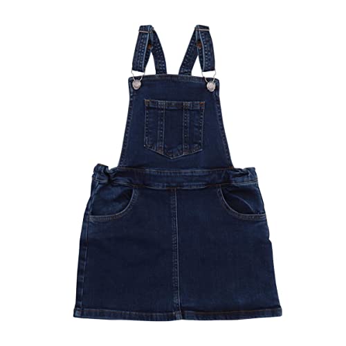 Walkiddy Bio Baumwolle Dunkel Blau Unifarben Kleid aus Jeans (92) - Nachhaltig, Ökologisch & Fair in Europa Produziert - GOTS Zertifiziert - Maschinenwäsche - Hautsympathische Baby- und Kinderkleidung