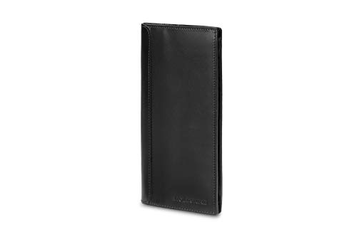 Moleskine (Classic Slimfold Wallet, 100% Leder - Karten- und Tickethalter, Slimfold Geldbörse mit 15 Fächern für Kreditkarten und Münzfach, Größe 9 x 19 x 1,5 cm) Schwarz