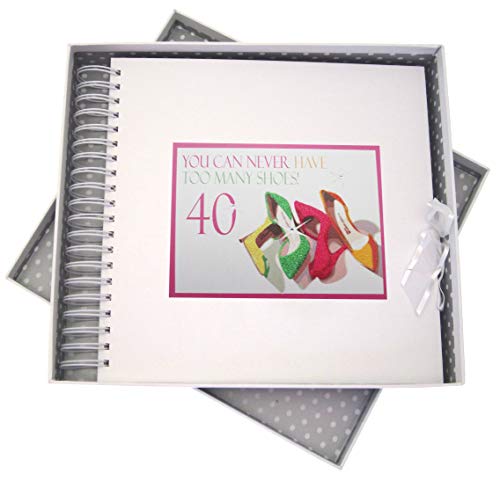 White Cotton Cards NSH40C Geburtstagskarte und Erinnerungsalbum, Aufschrift"You can never have too many shoes", 40", Neonfarben