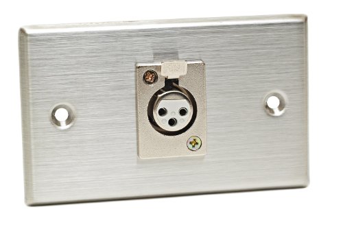 CAD Audio 40-347 Stainless Steel Single 3-pin XLR-F Connector on Duplex Wall Plate