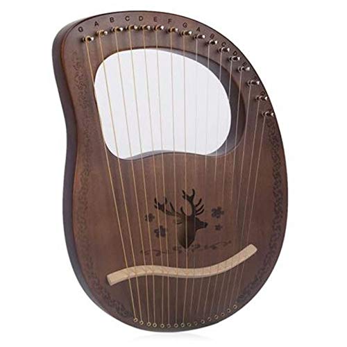 Luntus Lyre Harp 16 Saiten Harfe Heptachord Mahagoni Lye Harfe mit StimmschlüSsel für Musikliebhaber Anf？Nger, Vintage Farbe