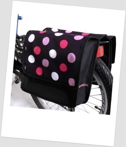 Kinder-Fahrradtasche Joy Satteltasche Gepäckträgertasche Fahrradtasche 2 x 5 Liter Farbe: 43 Dots 3 Black