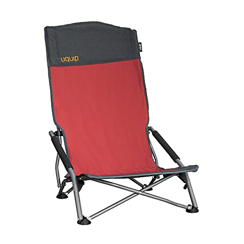 Uquip Strandstuhl Sandy XL - Bequemer Klappstuhl mit extra hoher Rückenlehne - Rot
