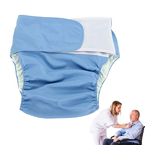 Windelhosen gegen Inkontinenz für Erwachsene, Adjuatable Incontinent Care Tuch Windel, Waschbar Wiederverwendbar und Verstellbar Windel Inkontinenz-Hygieneartikel für ältere Menschen (Blau)