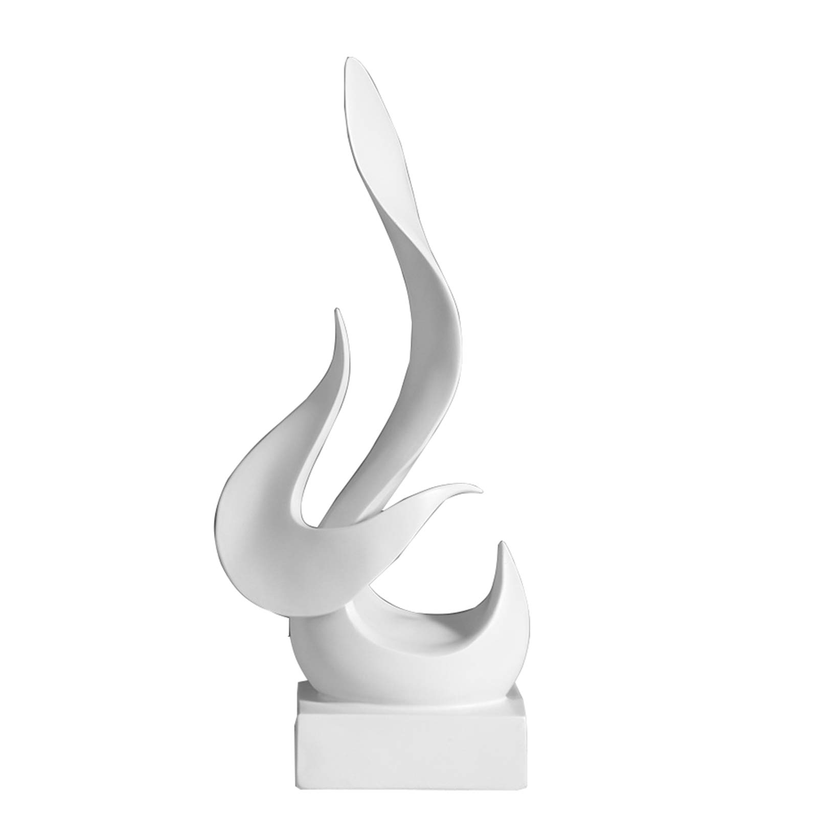 Pevfeciy Deko Skulptur Flamme Form Statue Ornament,Harz 31cm Hoch Skulptur, minimalistische Wohnzimmer deko modern stilvoller Aufsteller für Weinschrank Café Hotel Büro Statuen Und Skulpturen,Weiß