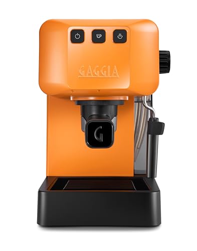 Gaggia EG2109 Orange Manuelle Espressomaschine, gemahlen oder Pads, POD-System für cremige Espresso mit Pads, automatisches Vor-Infusion, 15 bar, neues Modell 2023, 100% Made in Italy