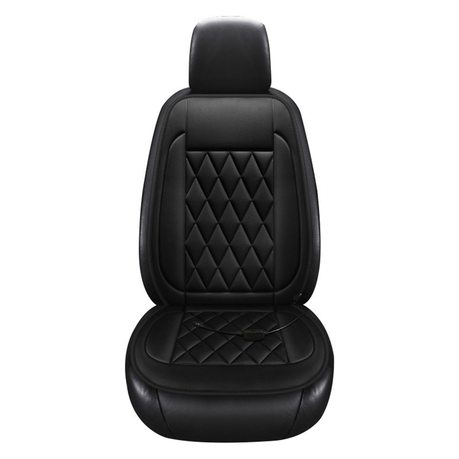 SANWOOD Autositz-Heizmatte, Fahrzeug-Heizkissen, 12 V, Temperatur einstellbar, mit Überhitzungsschutz, Rautenstruktur, automatisch Schwarz 24V