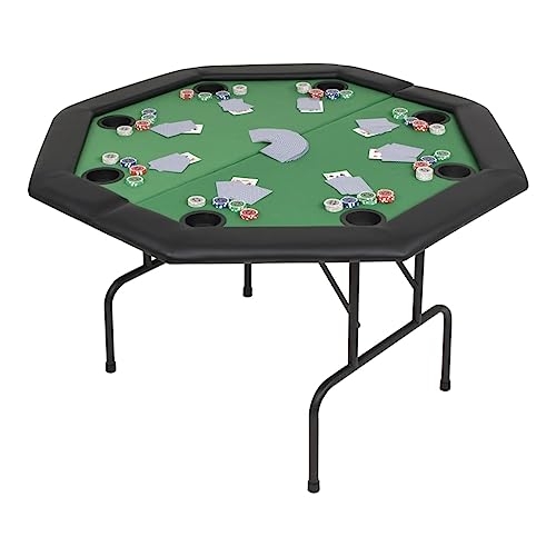 Nice Tables Poker & Games Tische, zusammenklappbar, für 8 Spieler, 2-fach, achteckig, Grün