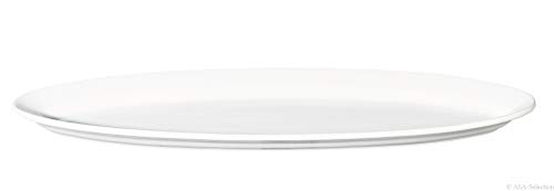 ASA Grande Ovale Platte, Keramik, weiß glänzend, 59x20x10 cm