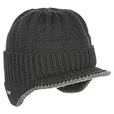 McBurn Dinder Peak Pull-On Hat Damen/Herren - Made in Italy Wintermütze Wollmütze Herrenmütze mit Futter, Futter Herbst-Winter - S/M (54-57 cm) schwarz