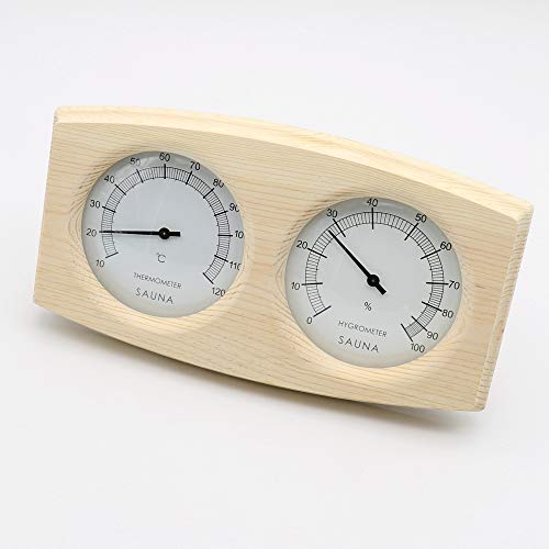 MBLUE Doppel Sauna Holz Hygrothermograph Thermometer Hygrometer Saunazimmer Zubehör