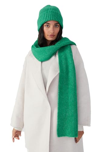 Style & Republic Damen Mütze-Beanie & Schal Set- deine kuscheliges Winter-Set für stilvolle Herbst- & Winter-Momente - Grün