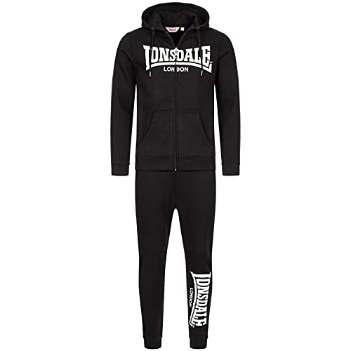 Lonsdale Men's Feeny Trainingsanzug mit Kapuze, Black/White, M