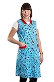 Damenkittel Kittel Schürze Hauskleid ohne Arm Baumwolle bunt, Farbe:Dessin 3, Größe:64