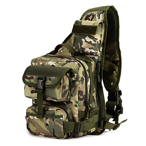 Tactical Sling Bag Pack Military Rover Schulter Sling Rucksack Umhängetasche für die Jagd Camping Trekking,Wüste Digital