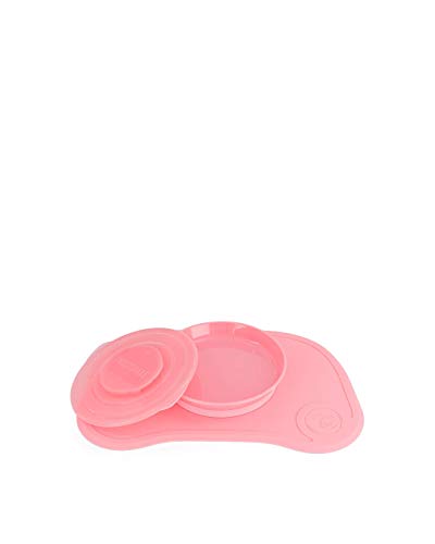 Vital Innovations 78129 Twistshake Teller mit passender Unterlage, pastell rosa