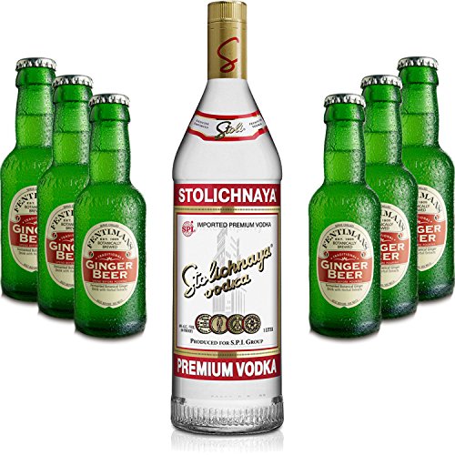 Moscow Mule Set - Stolichnaya Vodka 1L (40% Vol) + 6x Fentimans Ginger Beer 200ml - Inkl. Pfand MEHRWEG