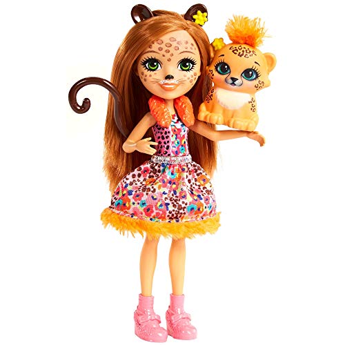 Enchantimals FJJ20 - Gepardenmädchen Cherish Cheetah Puppe, Spielzeug ab 4 Jahren