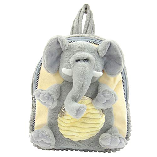 Kögler 85413 - Plüsch Rucksack für Kinder, Elefant grau/beige, flauschig weich, mit Tragegriff und längenverstellbaren Trageriemen, ca. 35 cm groß, für Jungen und Mädchen