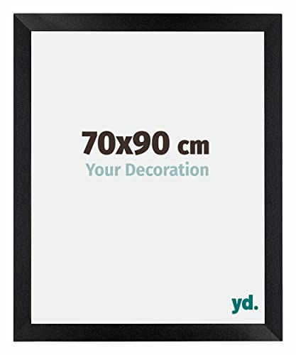 yd. Your Decoration - 70x90 cm - Bilderrahmen von MDF mit Acrylglas - Ausgezeichneter Qualität - Schwarz Matt - Antireflex - Fotorahmen - Mura.