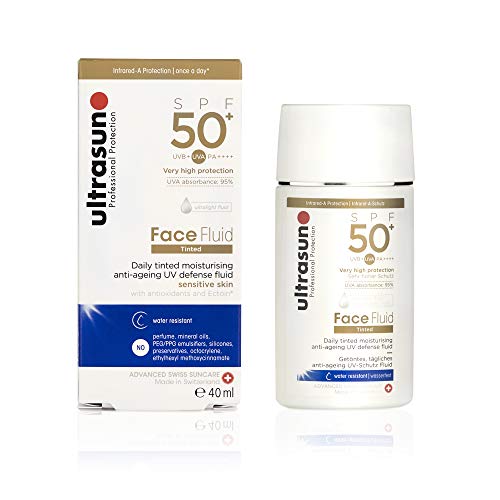 Ultrasun Face Fluid SPF50+ Anti-Aging UV Schutz Fluid,Tinted Honey, 1er Pack (1 x 40 ml)