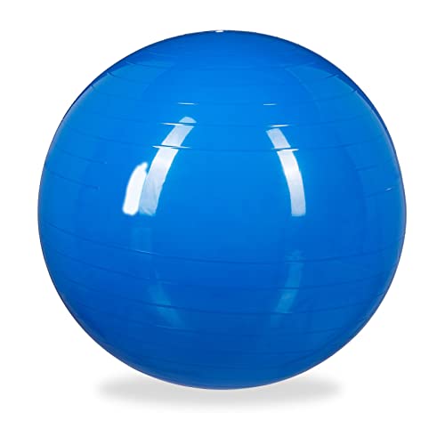 HUIJK Yogaball groß Ball 1 x Gymnastikball 75 cm, Sitzball Büro blau Schwangerschaft
