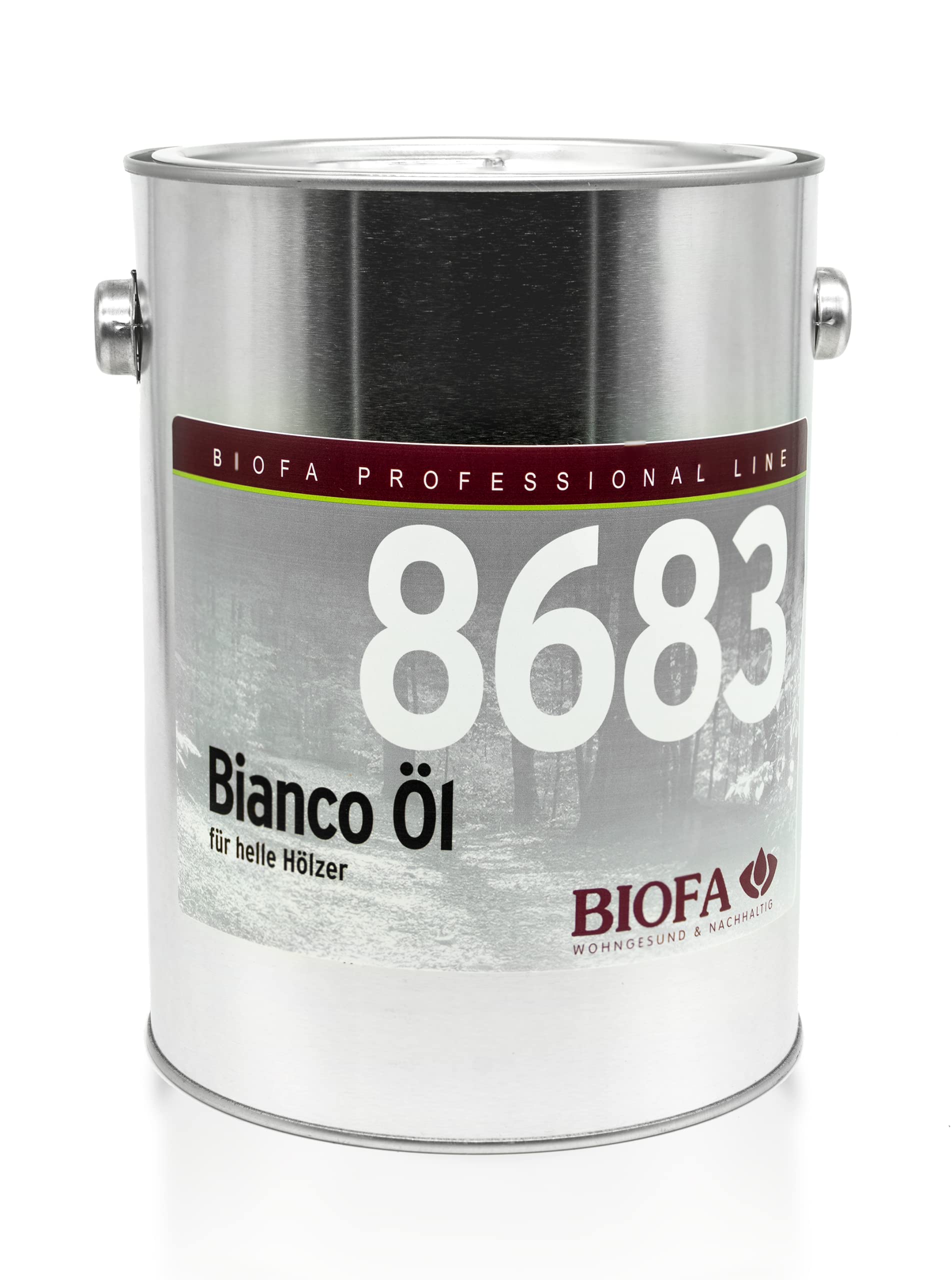 BIOFA Bianco Öl, Hartöl hell, Parkettöl Holzbodenöl, Eiche Ahorn Nadelhölzer (2,5 Liter)