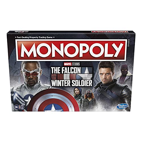 Monopoly: Marvel Studios The Falcon and The Winter Soldier Edition Brettspiel für Marvel Fans, Spiel für 2-6 Spieler ab 14 Jahren