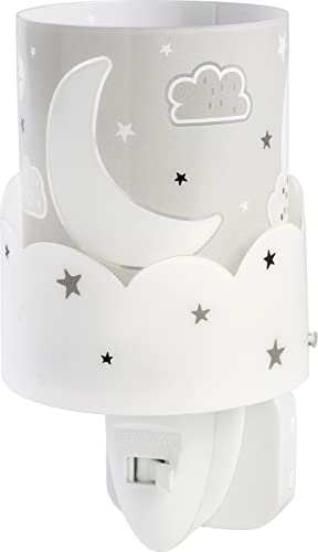 Dalber Nachtlicht Steckdose Kind Baby, LED Nachtlicht für Kinderzimmer, Moon Mond und Sterne Blau, Grau
