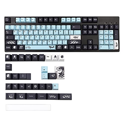 YUYAN MIZU Mechanische Tastatur-Tastenkappen, Cherry Profil, 137 Stück, Dye-Untertastenkappe, ISO-Taste, kompatibel mit Cherry MX 61/87/104/108