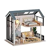 Yoouo Traumvilla Puppenhaus, DIY Haus Holz - Bastelset Miniatur Haus Modell Bausatz Geschenk Für Erwachsene Und Kinder