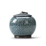 Gets Keramik-Teedose im Vintage-Stil, Vorratsdosen für Teedosen, Teedosen, Dosen, traditionelle Teedose, versiegelte Deckel, für Zuhause, Küche, Esszimmer, Dekoration (blau)