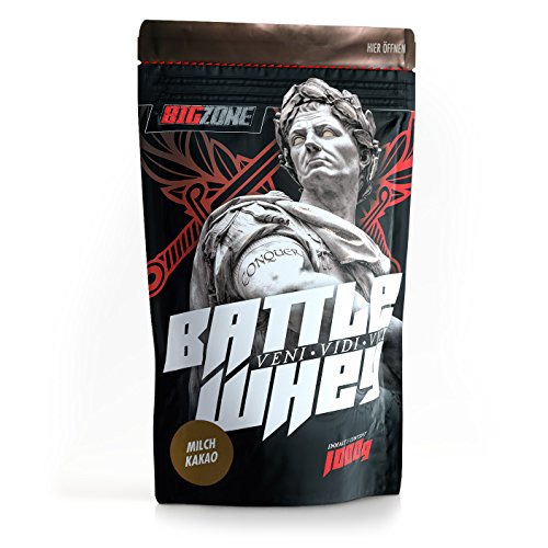Big Zone BATTLE WHEY | Whey Protein Concentrate Eiweiss | Lecker Qualität Made in Germany | 1000g 1KG Pulver (Milch Kakao)