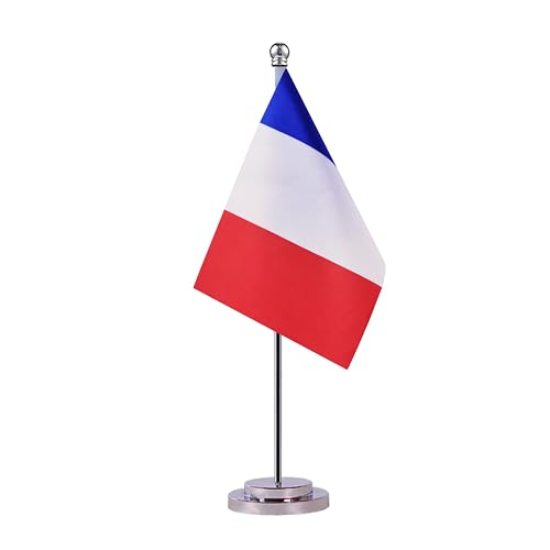 Französische Tischflagge, Tischflagge, kleine Mini-Flagge für französische Schreibtische, Miniatur-Flaggen, internationale Weltlandflaggen, Festivals, Veranstaltungen, Feiern, Bürodekoration