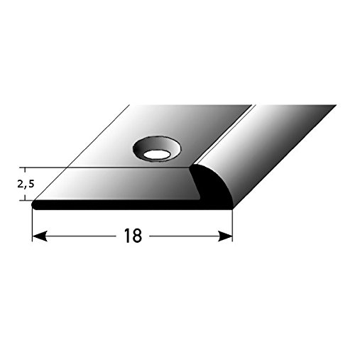 Einfassschiene/Einfassung für Designbeläge, 2,5 mm Einfasshöhe, aus Alu, gebohrt, Typ 387 (Silber)