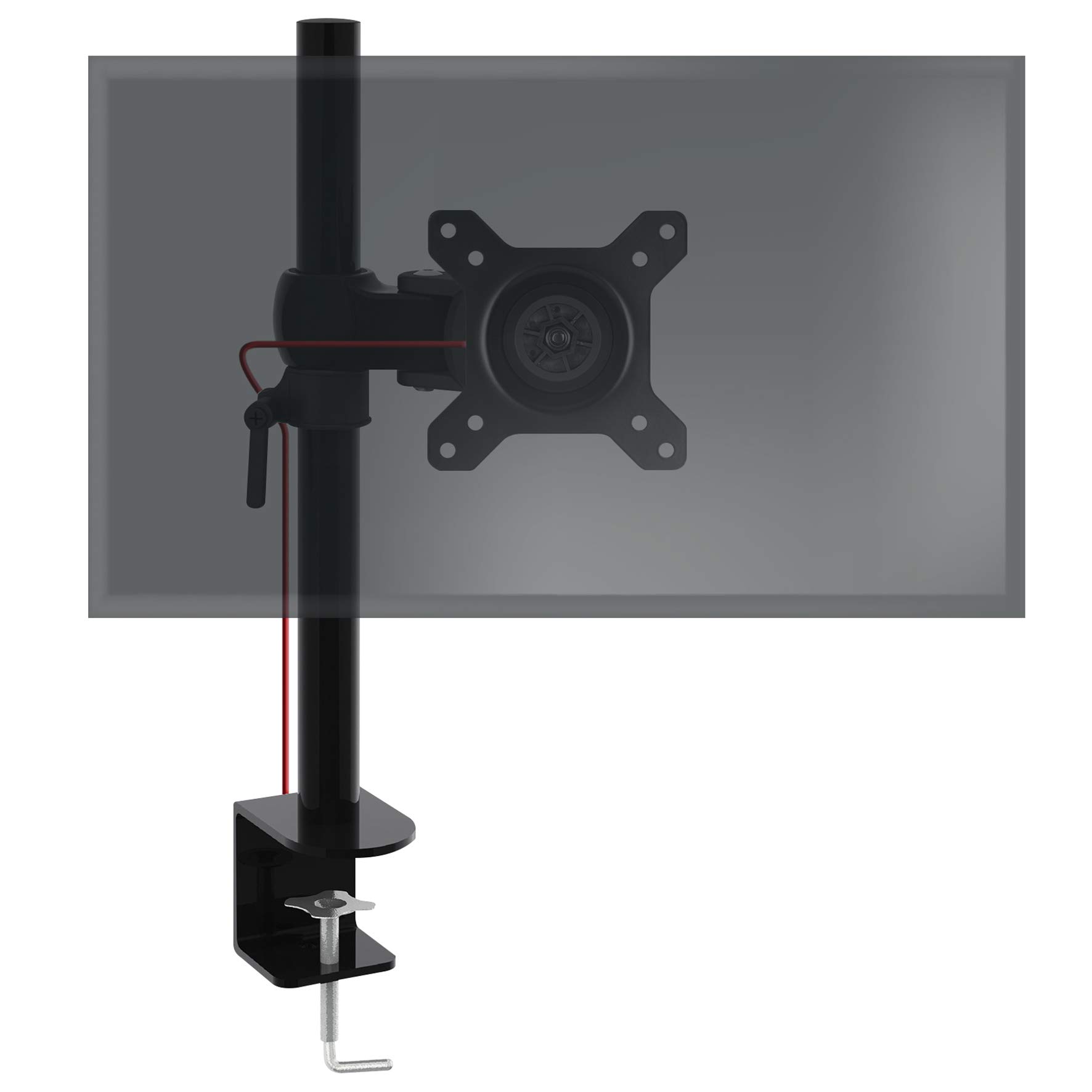 Duronic DM351X1 Monitorarm | Monitor Halterung Bildschirme bis 27" Zoll | LCD LED Display Ständer bis 10 kg | Höhenverstellbar | Neigbar -15° bis +15° | Drehbar 360° | Monitorhalterung Arm VESA
