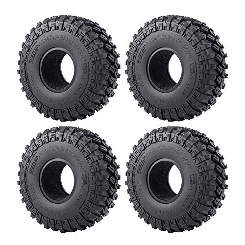 XUNJIAJIE 4 Stück 1,9 RC Reifen 123mm/4.8inch Gummi Pneu Wheel Tires Tyre für 1/10 Crawler Truck Car Axial SCX10,TRX4